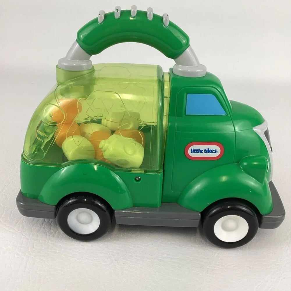 Little Tikes Pop Haulers Recycle Truck Push Pop Along Vehicle Toddler Toy Green